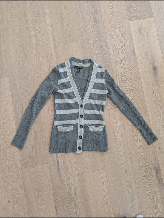 Banana Republic Sweaters - Gray Striped Women's Cardigan Sweater